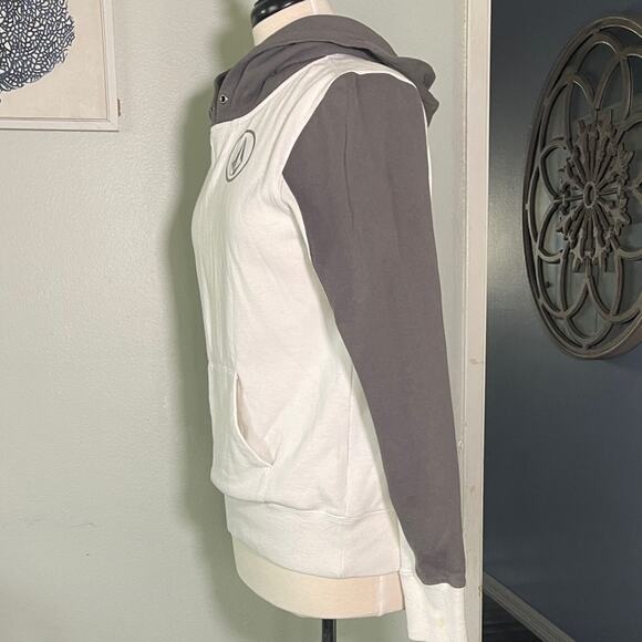 Volcom Two-Tone Hoodie in White and Gray - Picture 3 of 5
